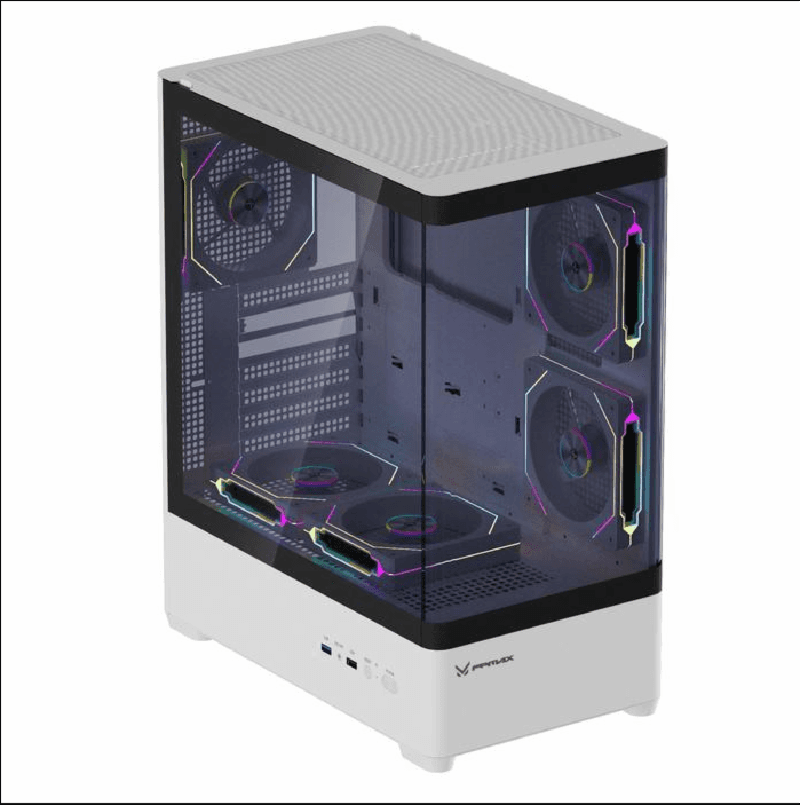 FPMAX DIAMOND R4A PRO LUMA (WHITE) - ATX GAMING CASE FREE 3 RGB FAN