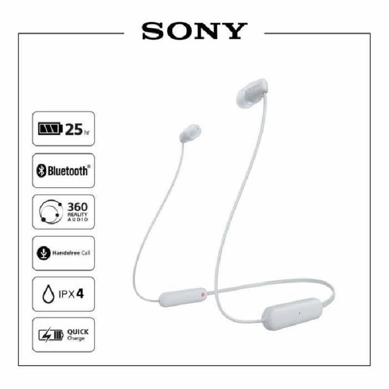 SONY WI-C100 (White) Wireless In-ear Sport Earphone