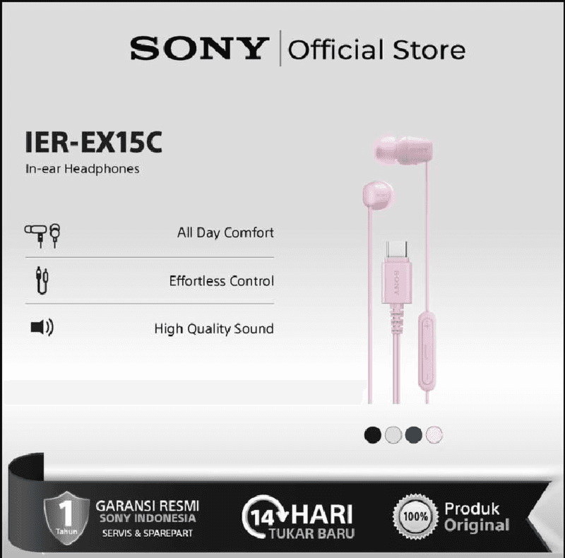 SONY IER-EX15C (Pink) USB-C Wired Earphones