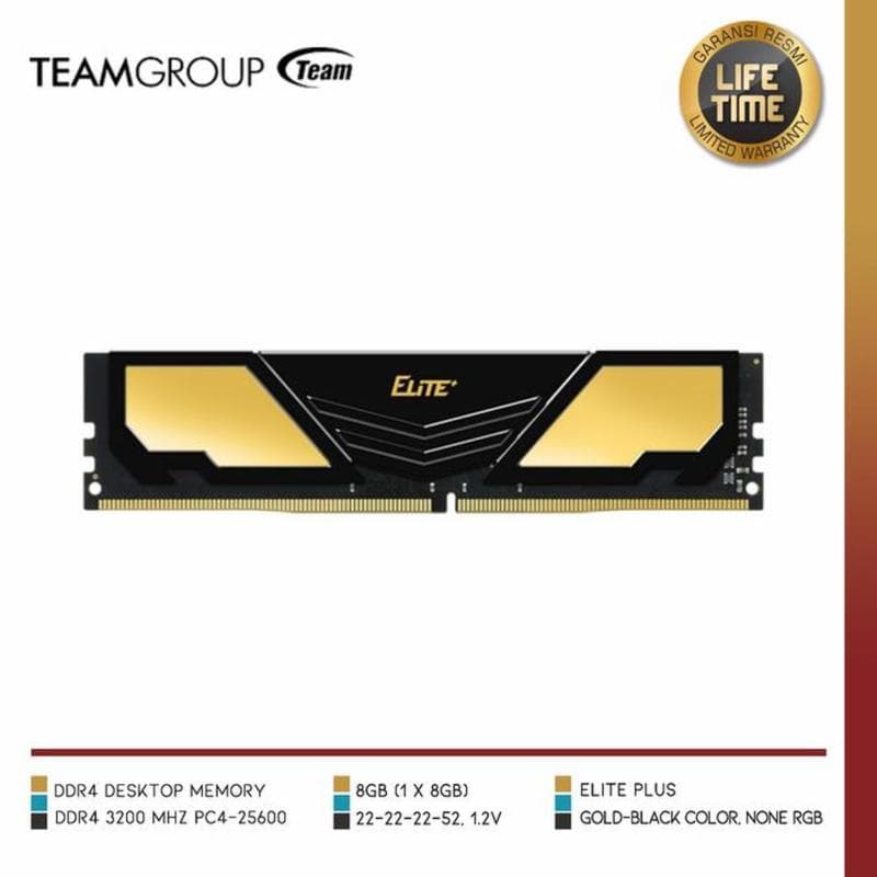 TEAM ELITE PLUS 8GB (1x8GB) 3200mhz DDR4 (TPD48G3200HC2201)