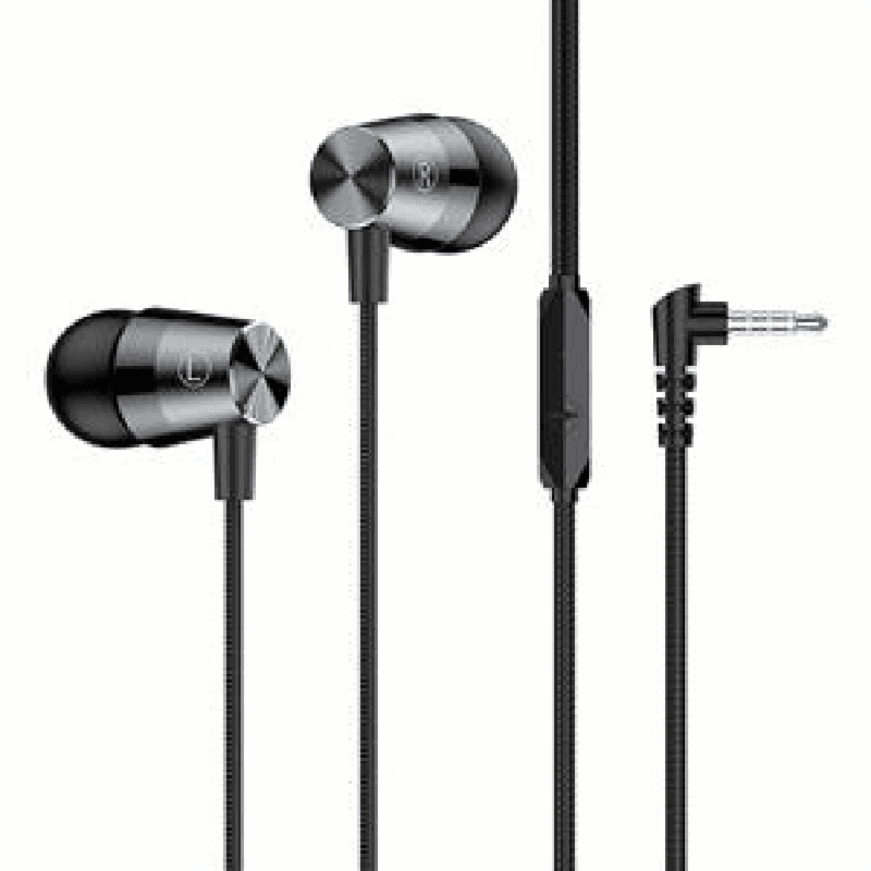 ROBOT RE101S (Black) Subwoofer Bass Metal Wired Earphone