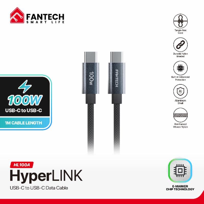 FANTECH HYPERLINK HL100A C TO C CABLE BLACK