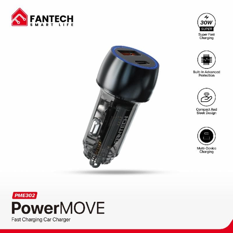 FANTECH POWER MOVE PME302 CAR CHARGER BLACK