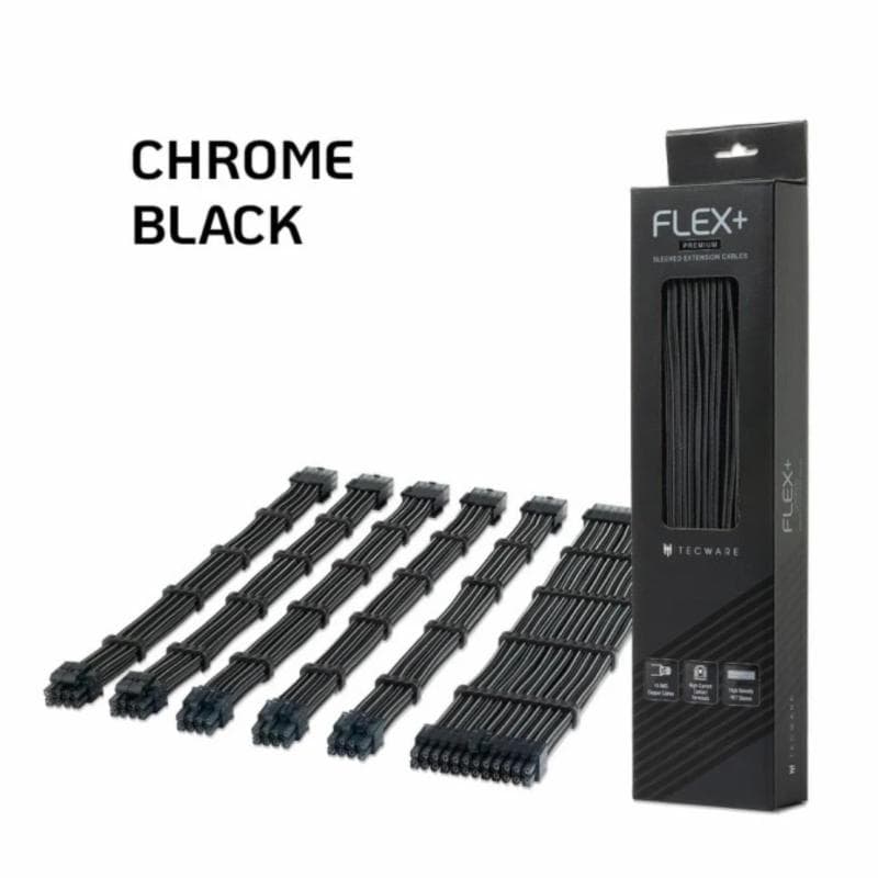 TECWARE FLEX+ PSU EXTENSION SET ( CHROME BLACK)