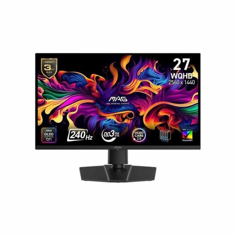 MSI MAG 272QP QD-OLED X24 27" 1440p WQHD 2K 240Hz 0.03ms Ergonomic Stand
