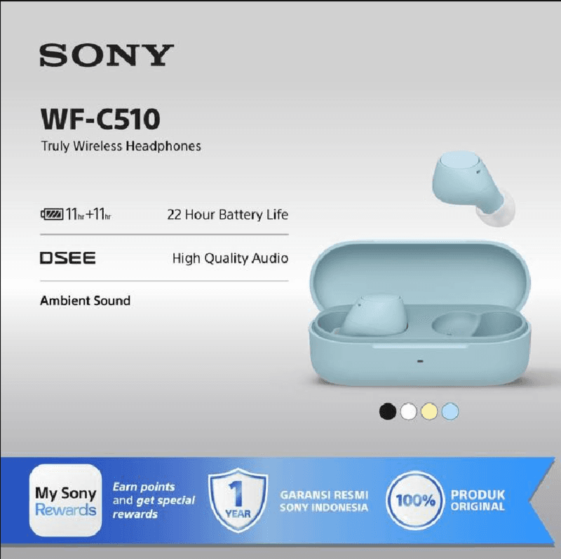 SONY WF-C510 (Blue) Truly Wireless Earbuds
