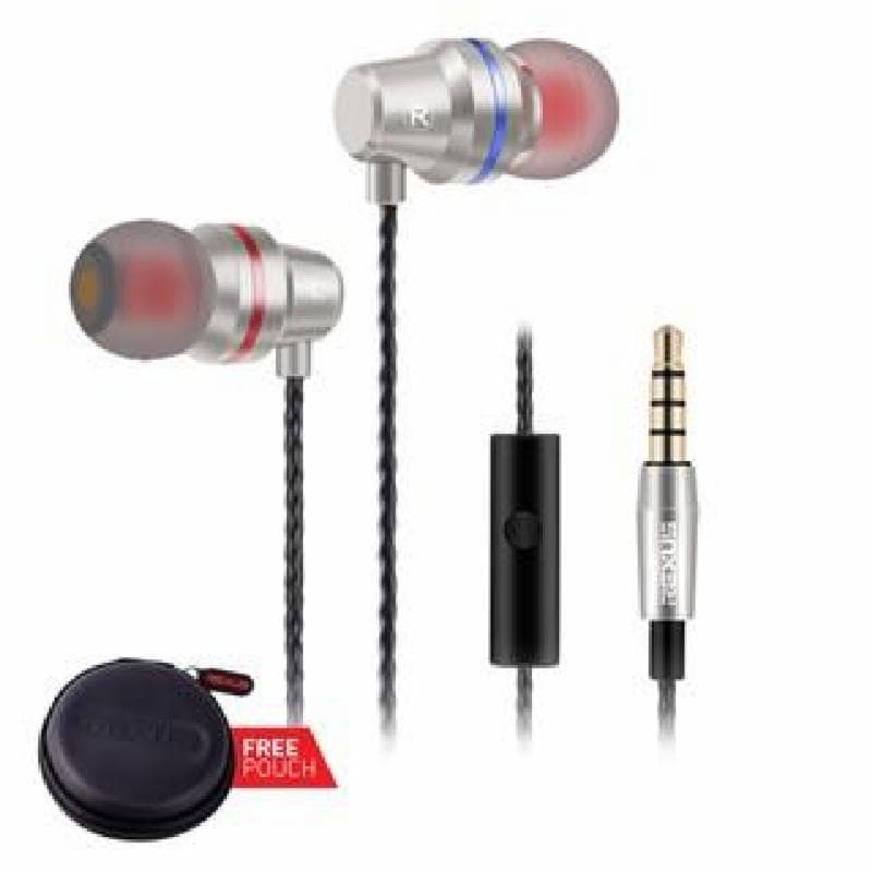 REXUS S500i (SILVER) HANDSFREE EARPHONE FREE POUCH
