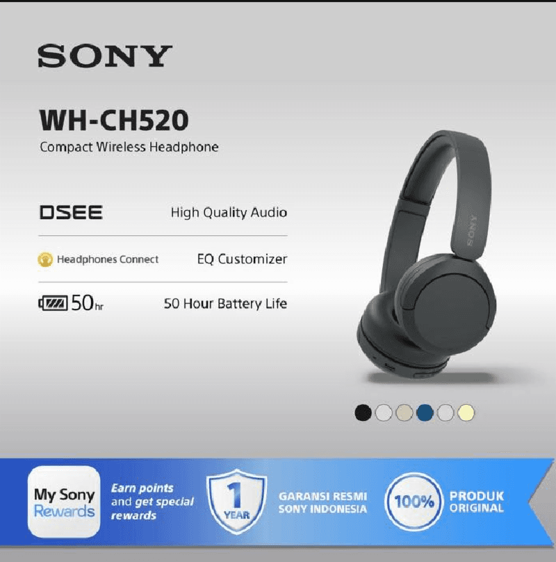SONY WH-CH520 (Black) Wireless Bluetooth Headphones