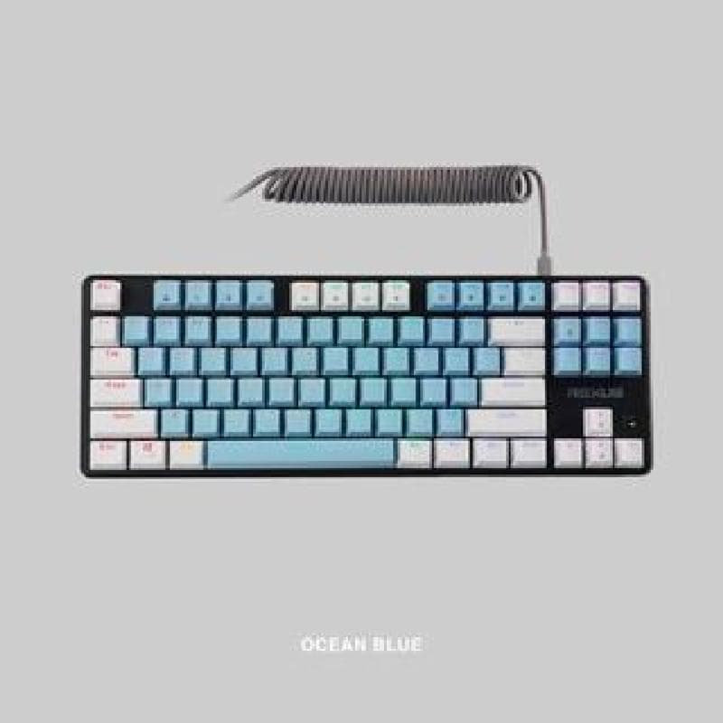REXUS MX5.2 (BLUE-WHITE / OCEAN BLUE) BROWN SWITCH KEYBOARD MECHANICAL