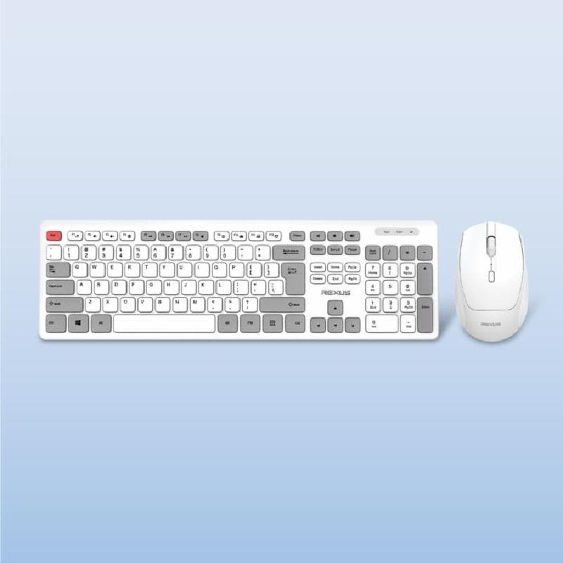 REXUS KM8 V.2 (WHITE) KEYBOARD MOUSE WIRELESS