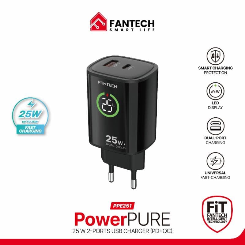 FANTECH POWER PURE PPE251 (BLACK) 25 WATT CHARGER