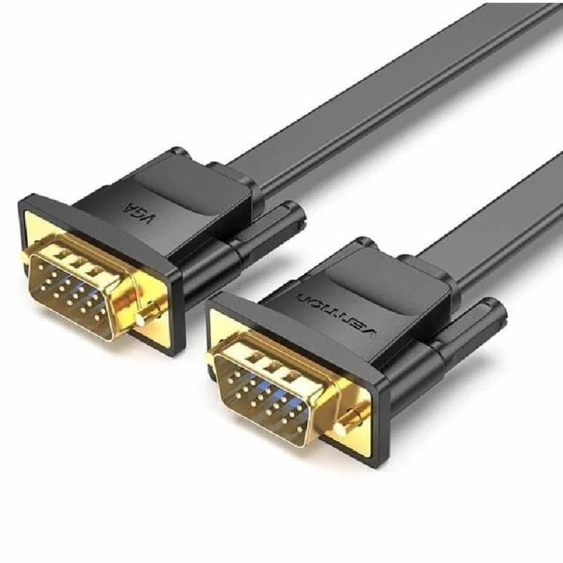 VENTION DAIBI KABEL VGA FLAT(3+6) Male to Male 3M Black
