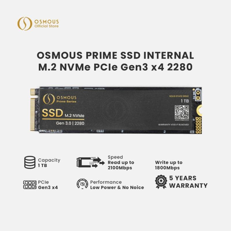 OSMOUS PRIME SSD M2 NVMe 1TB PCIe Gen3 x4