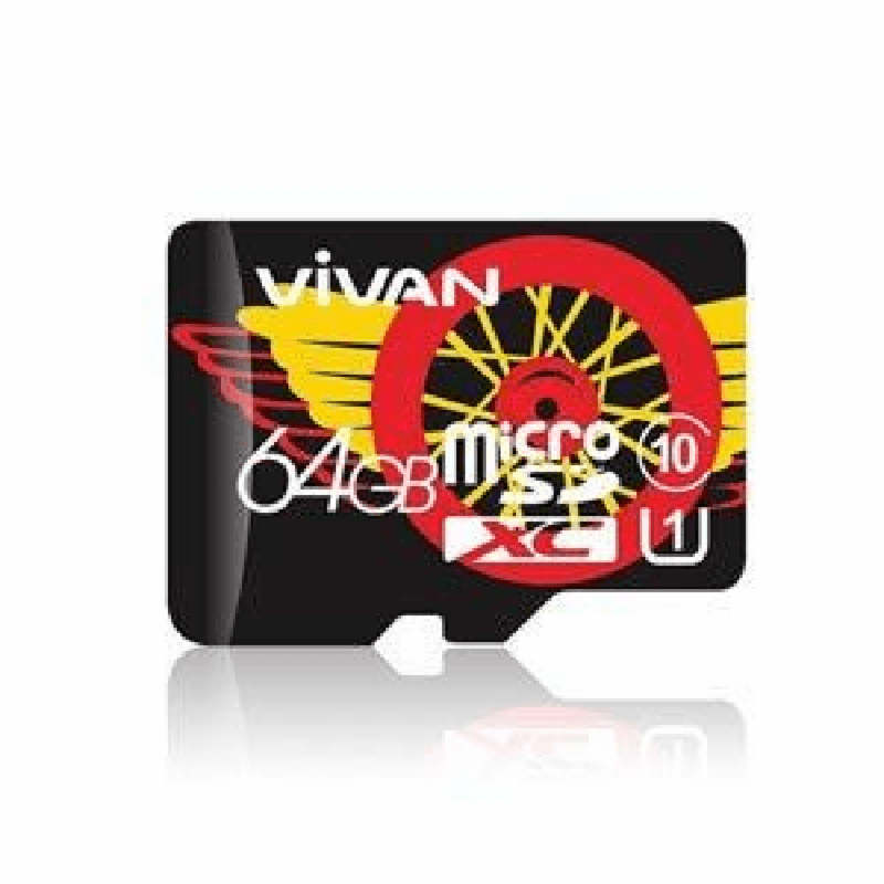 VIVAN V64U10 64GB Black Red Memory Card Class 10 MicroSD TF Card Chip