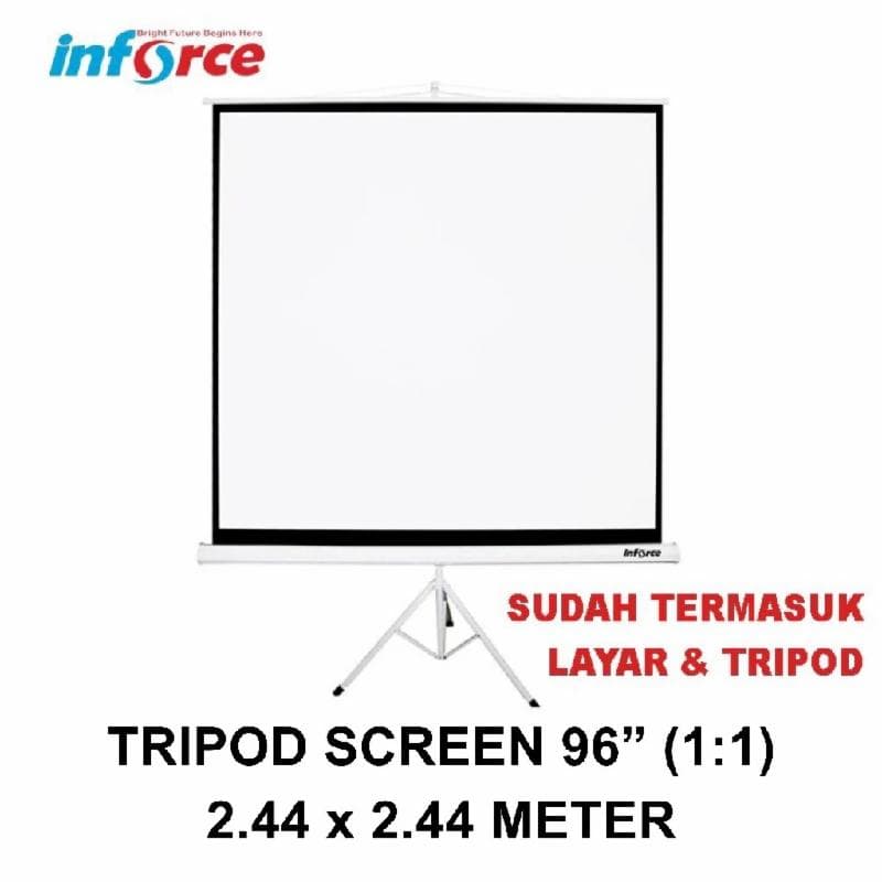 INFORCE Tripod Screen Projector 96" (2440X2440) 1:1 Layar Proyektor