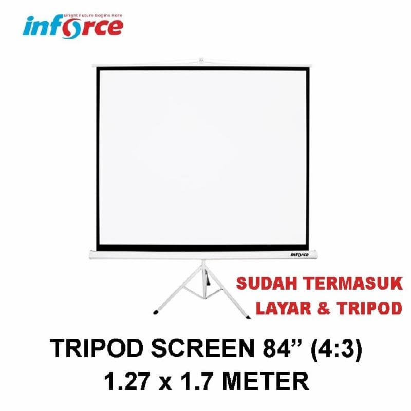 INFORCE Tripod Screen Projector 84" (1270X1700) 4:3 Layar Proyektor