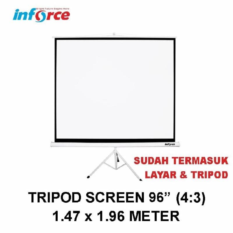 INFORCE Tripod Screen Projector 96" (1470X1960) 4:3 Layar Proyektor
