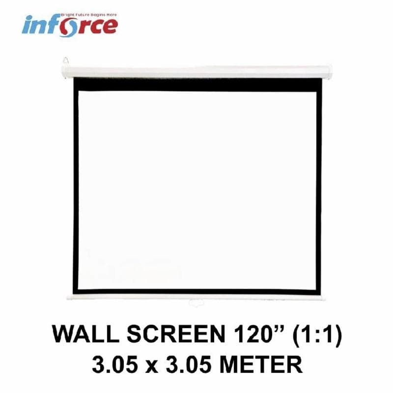 INFORCE Wall Screen Projector 120" (3050X3050) 1:1 Layar Proyektor Gantung