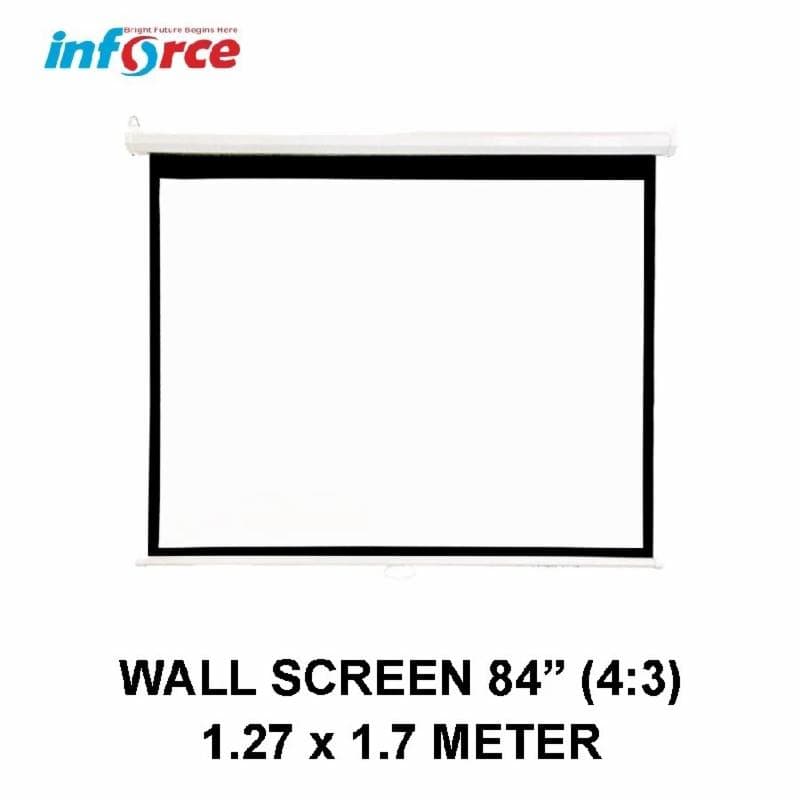 INFORCE Wall Screen Projector 84" (1270X1700) 4:3 Layar Proyektor Gantung