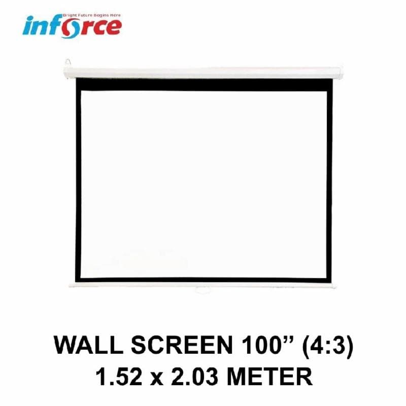 INFORCE Wall Screen Projector 100" (1520X2030) 4:3 Layar Proyektor Gantung