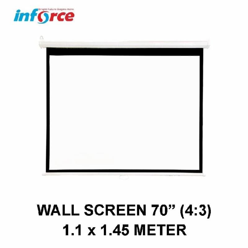 INFORCE Wall Screen Projector 70" (1100X1450) 4:3 Layar Proyektor Gantung