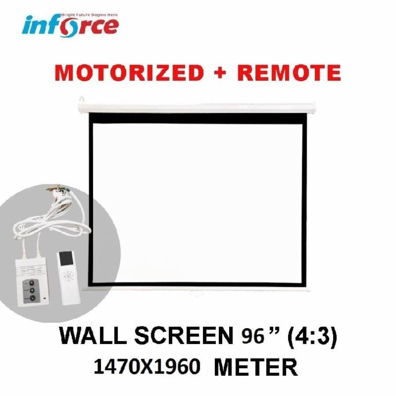 INFORCE Wall Screen Projector 96" (2440X2440) 1:1 Layar Proyektor Gantung Motorized Remote