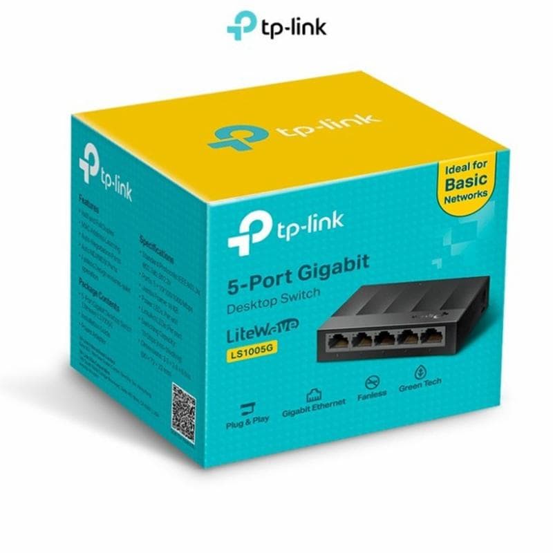 TP-LINK LS1005G SWITCH HUB 5 PORT Gigabit 10/100/1000Mbps Desktop