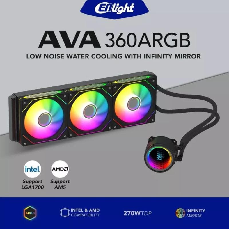 ENLIGHT AVA 360 (BLACK) AIO CPU Water Cooling