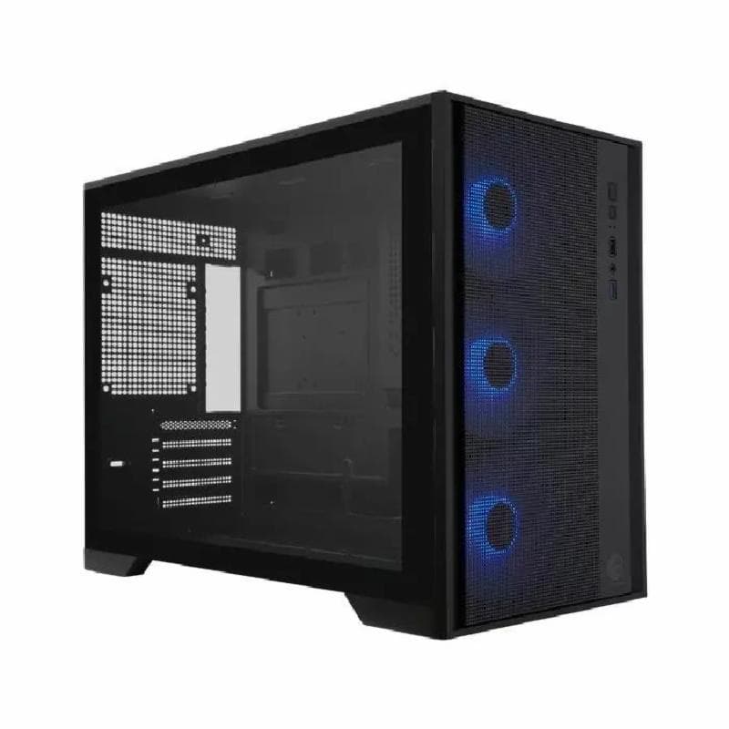 CUBE GAMING UMBROS (BLACK) - mATX Gaming Case - BTF Mainboard Ready - Left Side Tempered Glass & Front-Top Mesh Panel - Dust Filter - FREE 3PCS 12CM ARGB FAN