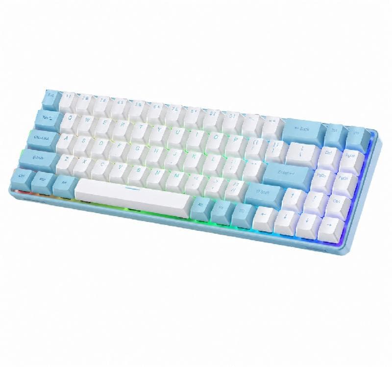 GAMEN TITAN ELITE (White Blue) Mechanical Keyboard RGB Light Wireless 3in1 Connection 78% Layout