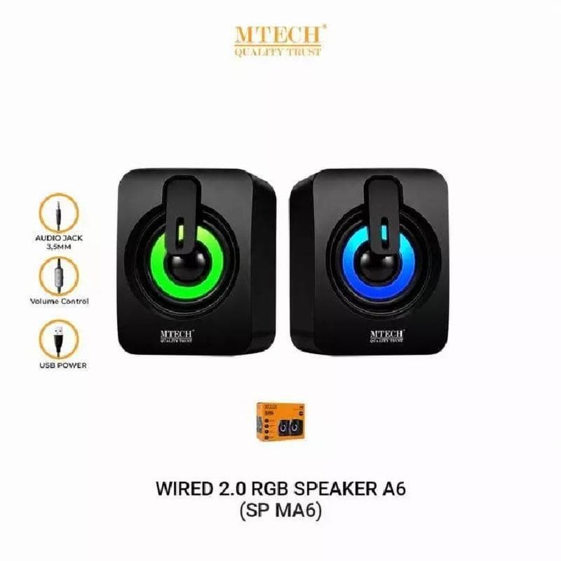 M-TECH A6 Speaker Gaming Stereo Audio RGB