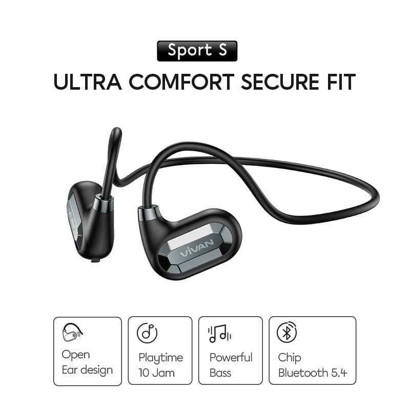 VIVAN Sport S (Black Green) OWS Open-ear Bone Conduction Headphone