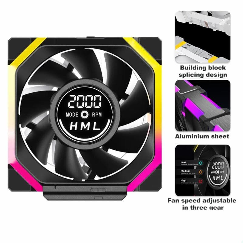 JUNGLE LEOPARD GALAXY V2 Digital ARGB (BLACK) FORWARD 120mm PWM Block Fan
