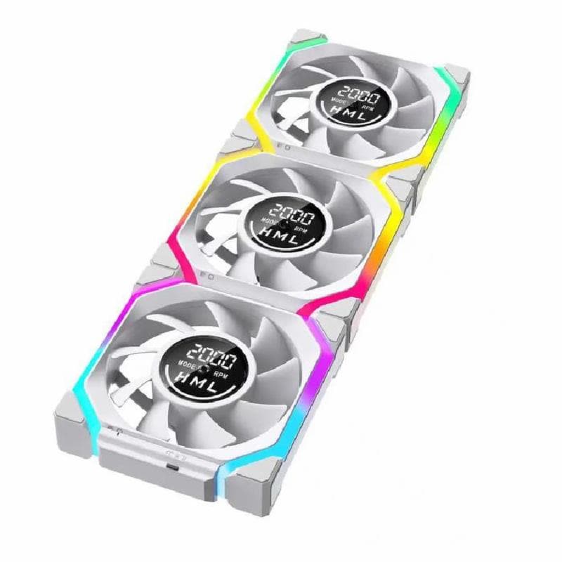 JUNGLE LEOPARD GALAXY V2 Digital ARGB (WHITE) REVERSE 120mm PWM Block Fan (TRIPLE PACK)