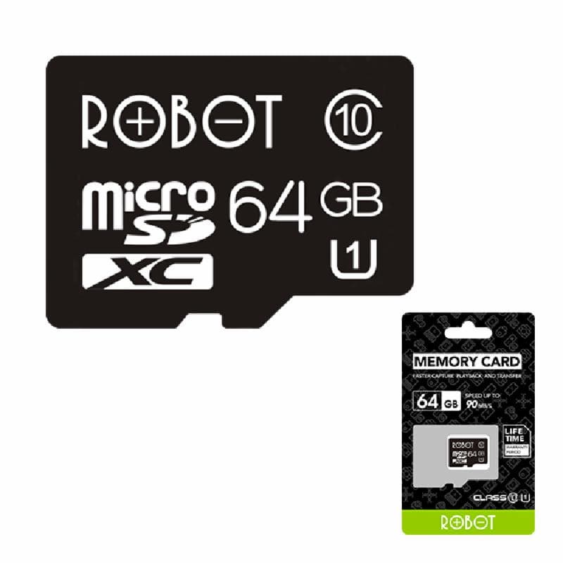 ROBOT 64GB Memory Card Class 10 MicroSD TF Card Chip