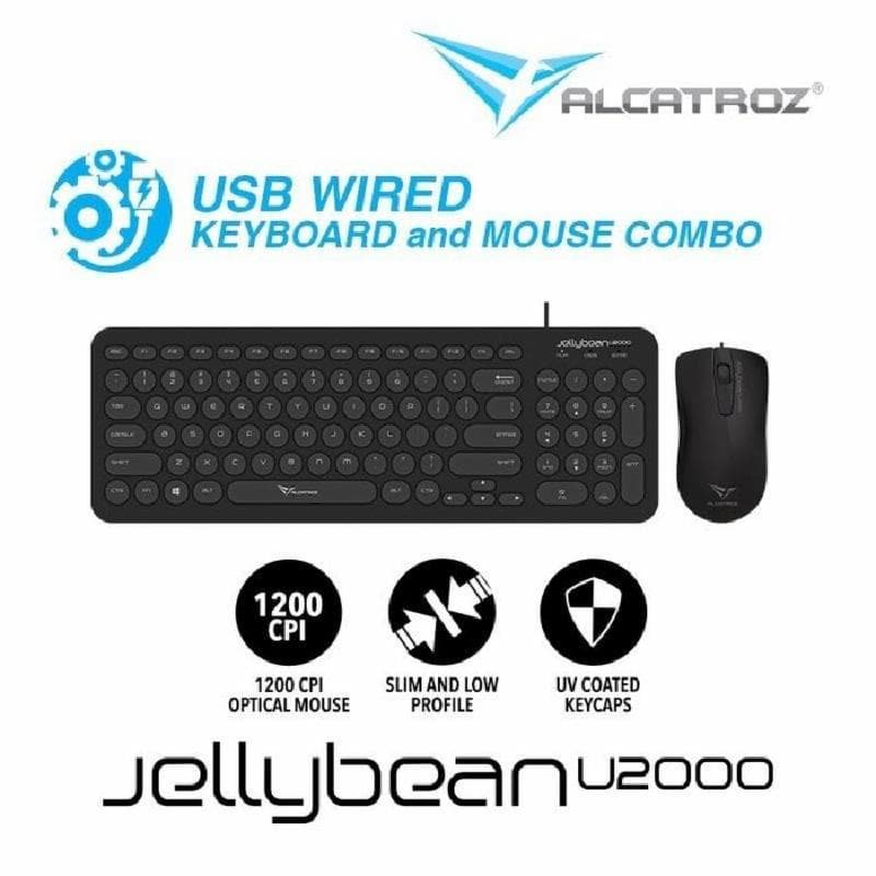 ALCATROZ JELLYBEAN U2000 (Black) USB Keyboard Mouse