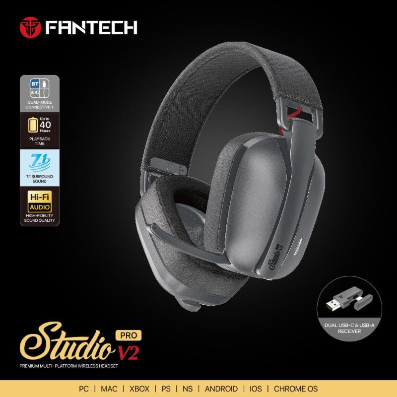 FANTECH STUDIO PRO WHG03PV2 (GREY) WIRELESS HEADSET