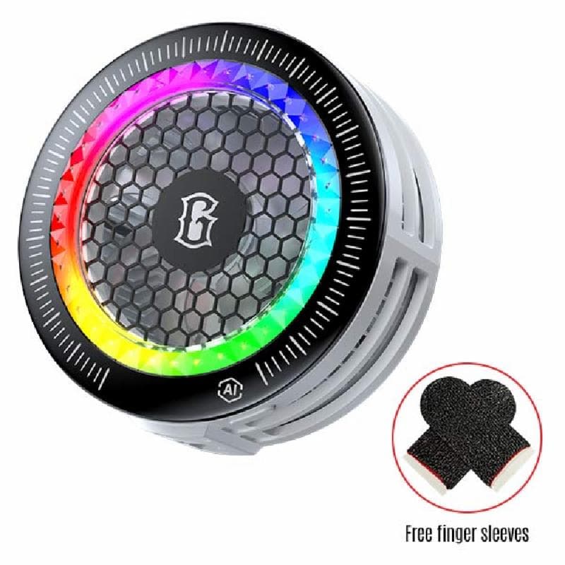 GAMEN GMR06S (Black White) Freezing AI Fan Cooler Phone Pendingin HP Heatsink Magnetic Semiconductor Free Finger Sleeves