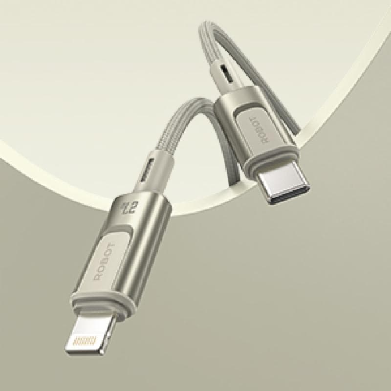 ROBOT RZCL100 (Golden) Kabel Data Usb C To Type L 27W Fast Charging 1M