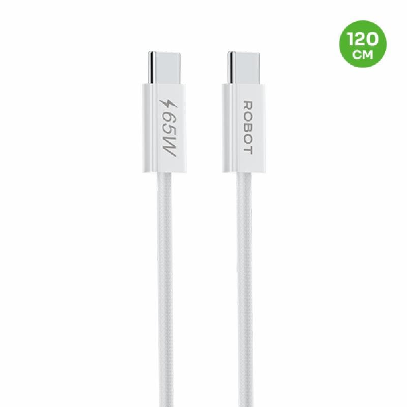 ROBOT RCC65W (White) Kabel Data Usb A To Type C 65W Fast Charging 120CM
