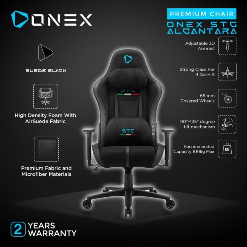 ONEX STC ALCANTARA BLACK - Gaming and Office Chair