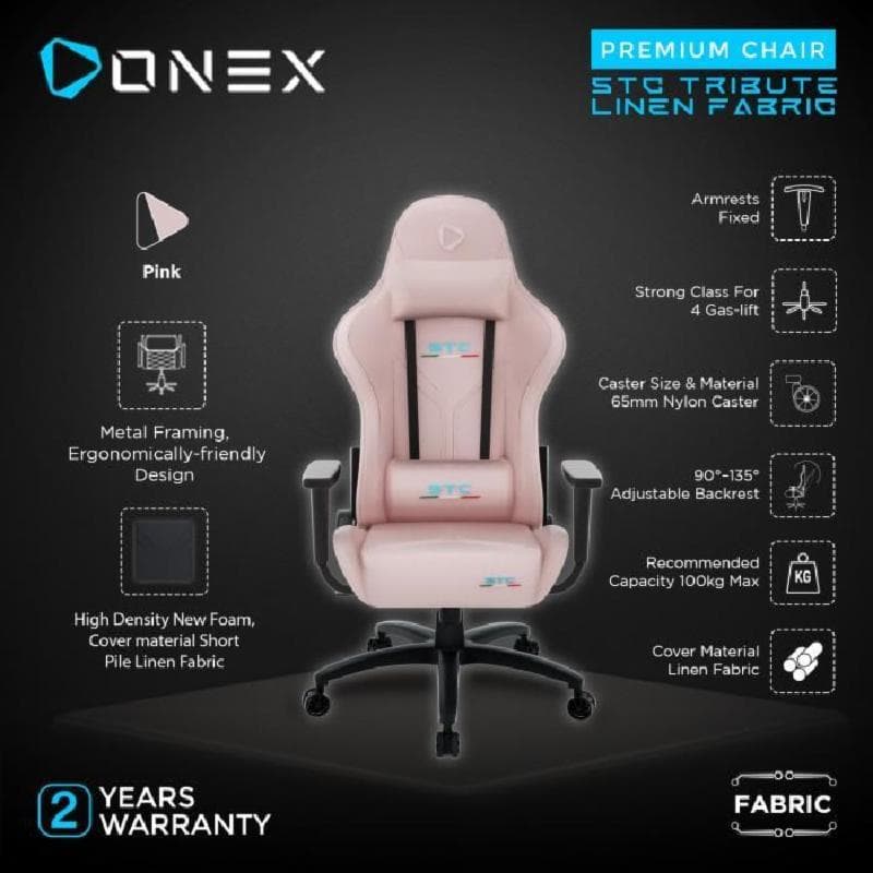 ONEX STC TRIBUTE PINK FABRIC - Gaming and Office Chair