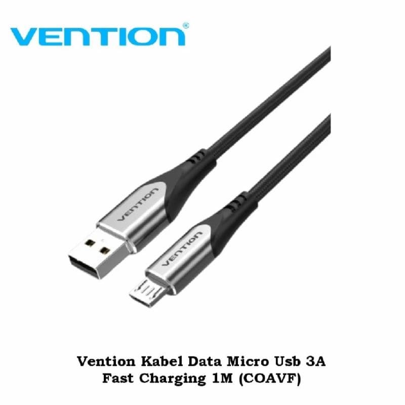 VENTION COAVF Cotton Braided USB 2.0 A Male to Micro-B Male 3A Cable Purple 1M Aluminum Alloy Type
